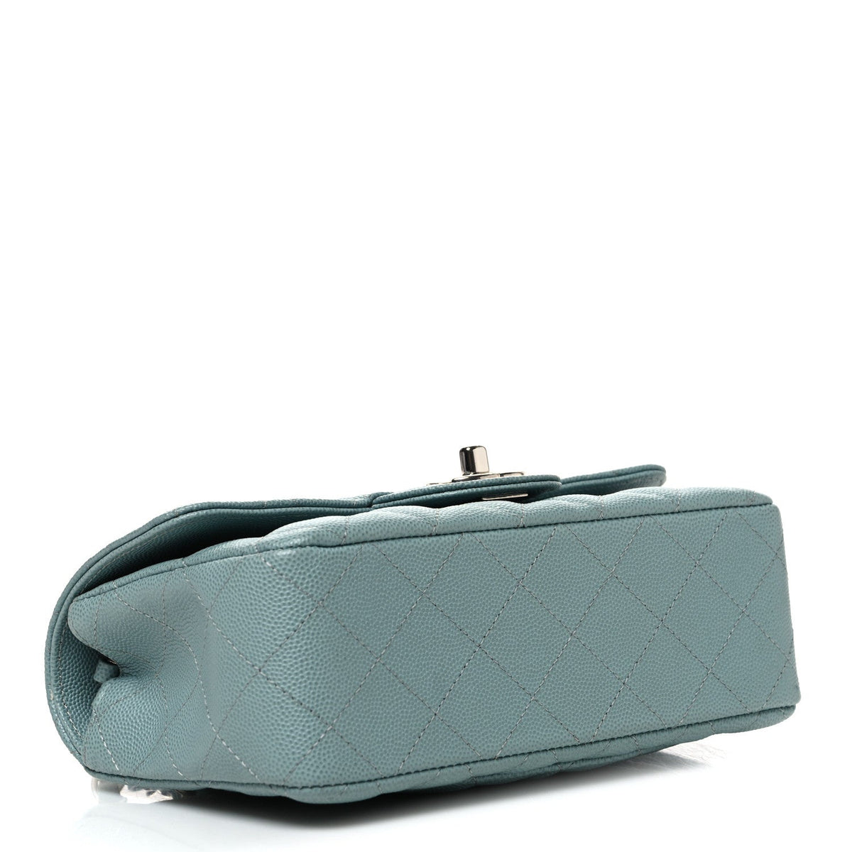 Caviar Quilted Mini Rectangular Flap Blue