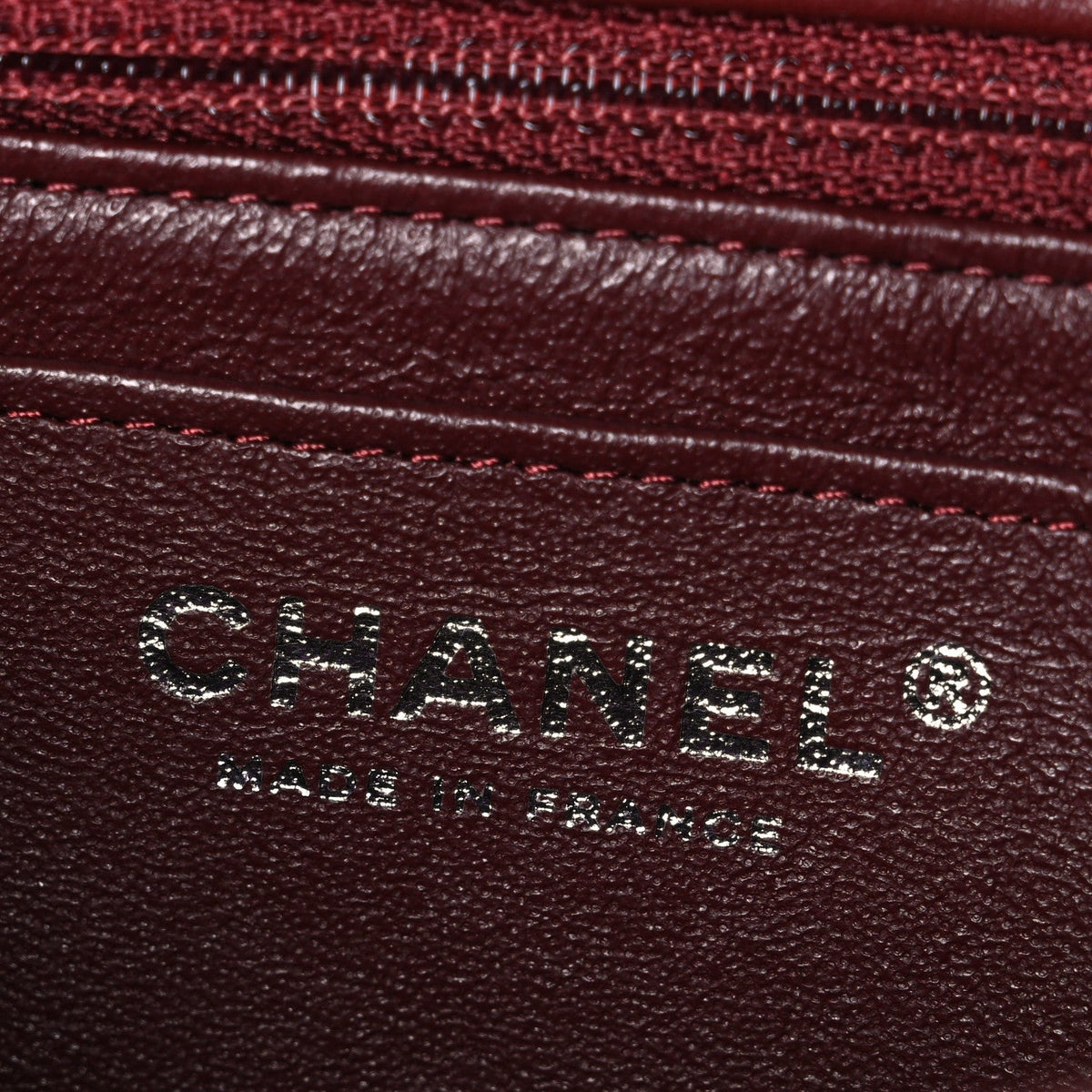 Lambskin Quilted Mini Rectangular Flap Burgundy