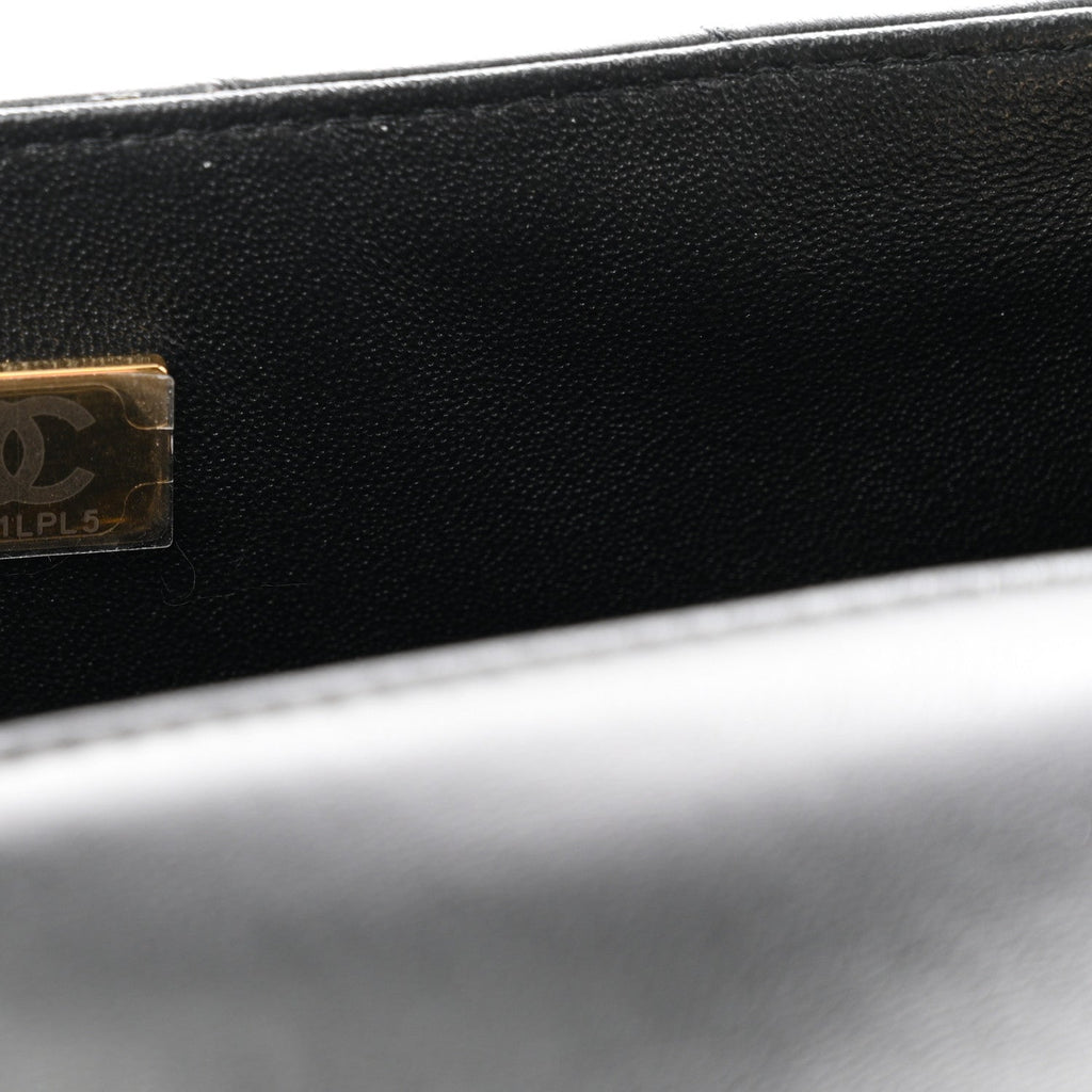 Lambskin Quilted Mini Rectangular Flap Black
