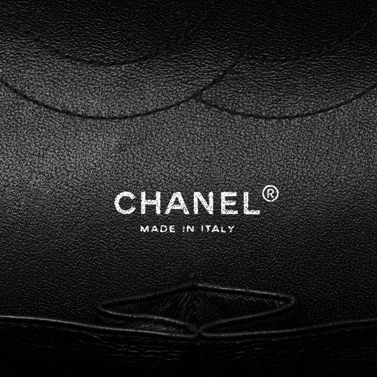 Patent Chevron Quilted Jumbo Double Flap Black