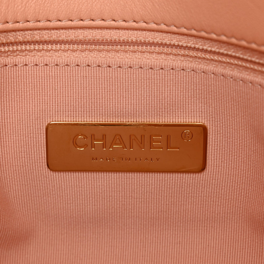 Goatskin Quilted Medium Chanel 19 Flap Light Pink