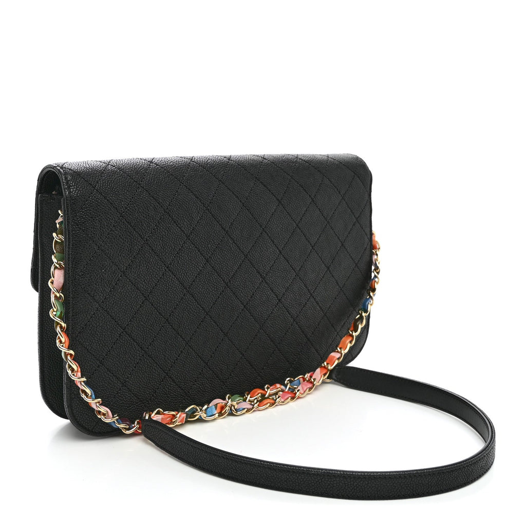 Grained Calfskin Quilted Cuba Flap Black