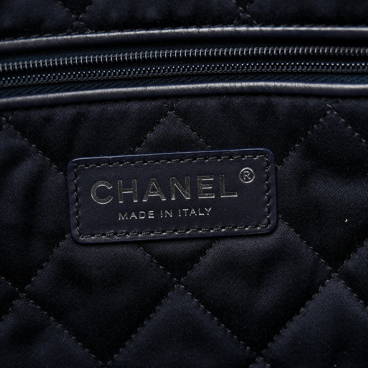 Shiny Calfskin Quilted Small Chanel 22 Navy