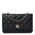 Caviar Quilted CC Turnlock Wallet On Chain WOC Black