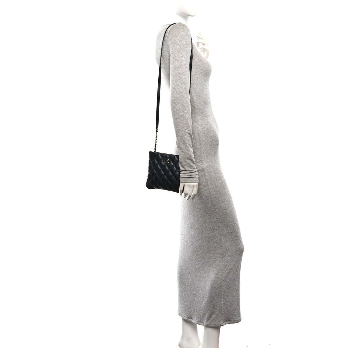 Lambskin Quilted Uniform Crossbody Bag Black