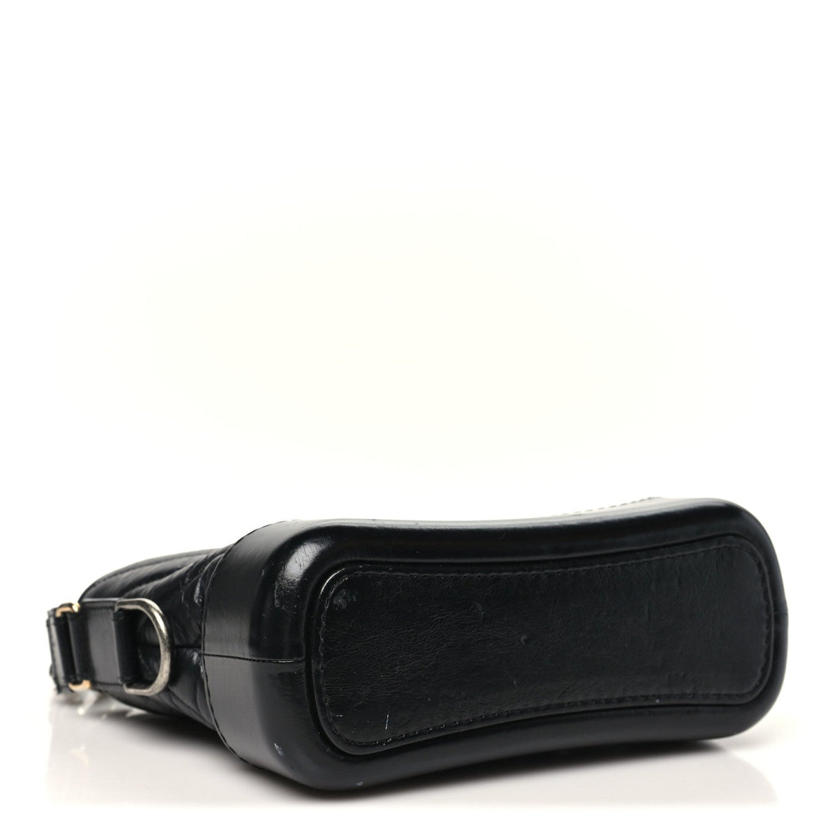 Aged Calfskin Chevron Quilted Small Gabrielle Hobo Black