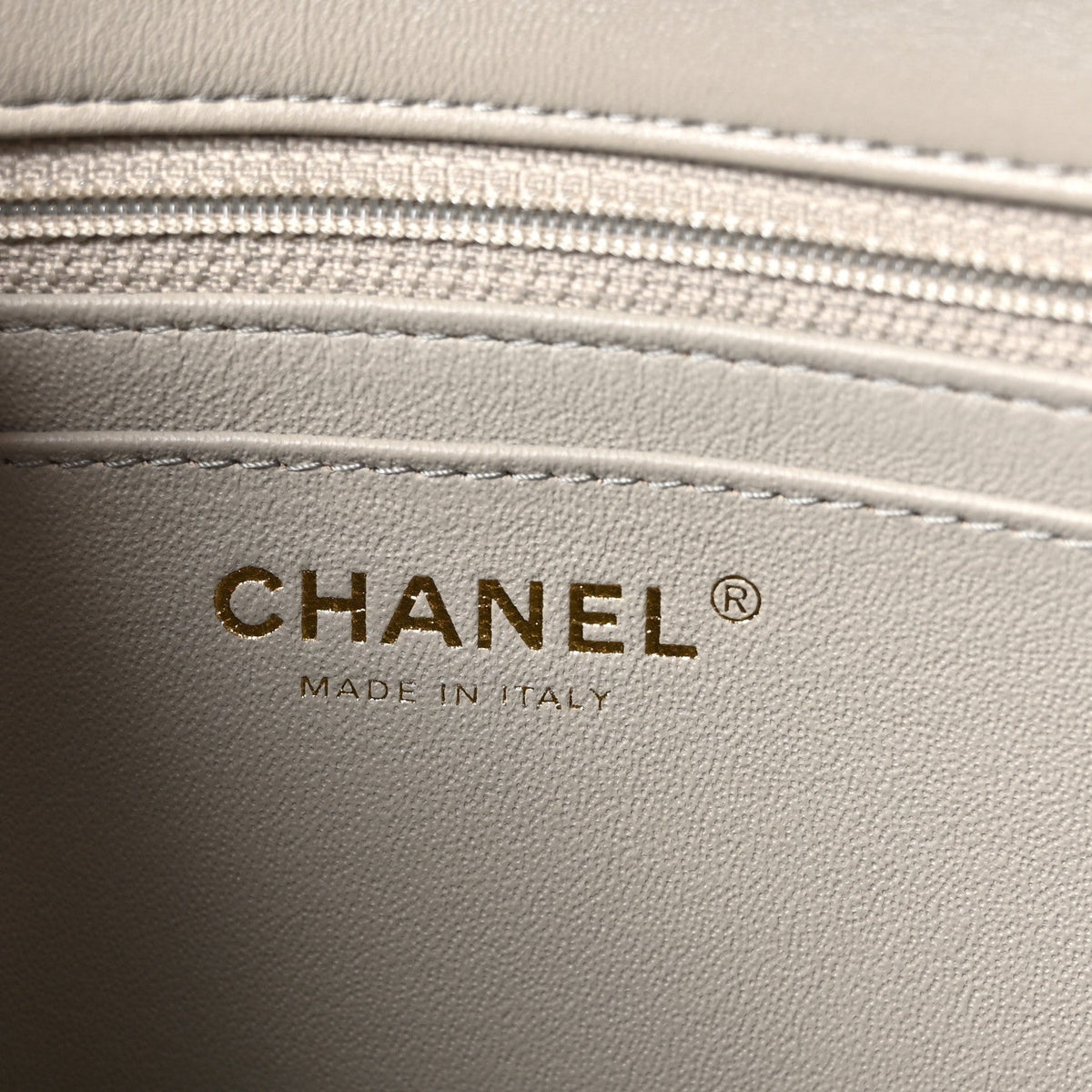 Lambskin Quilted Mini Rectangular Flap Grey