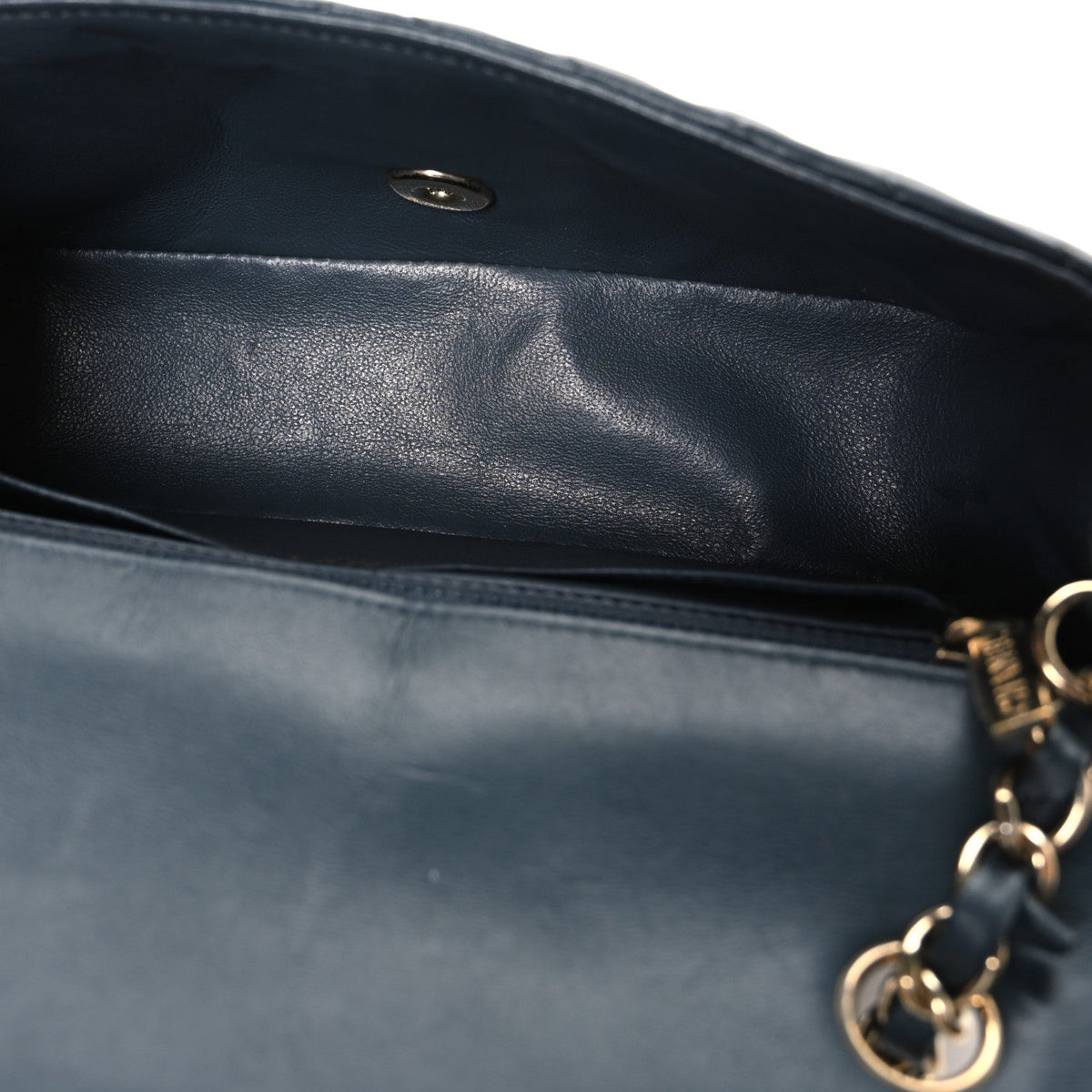 Lambskin Chevron Quilted Mini Rectangular Flap Dark Grey