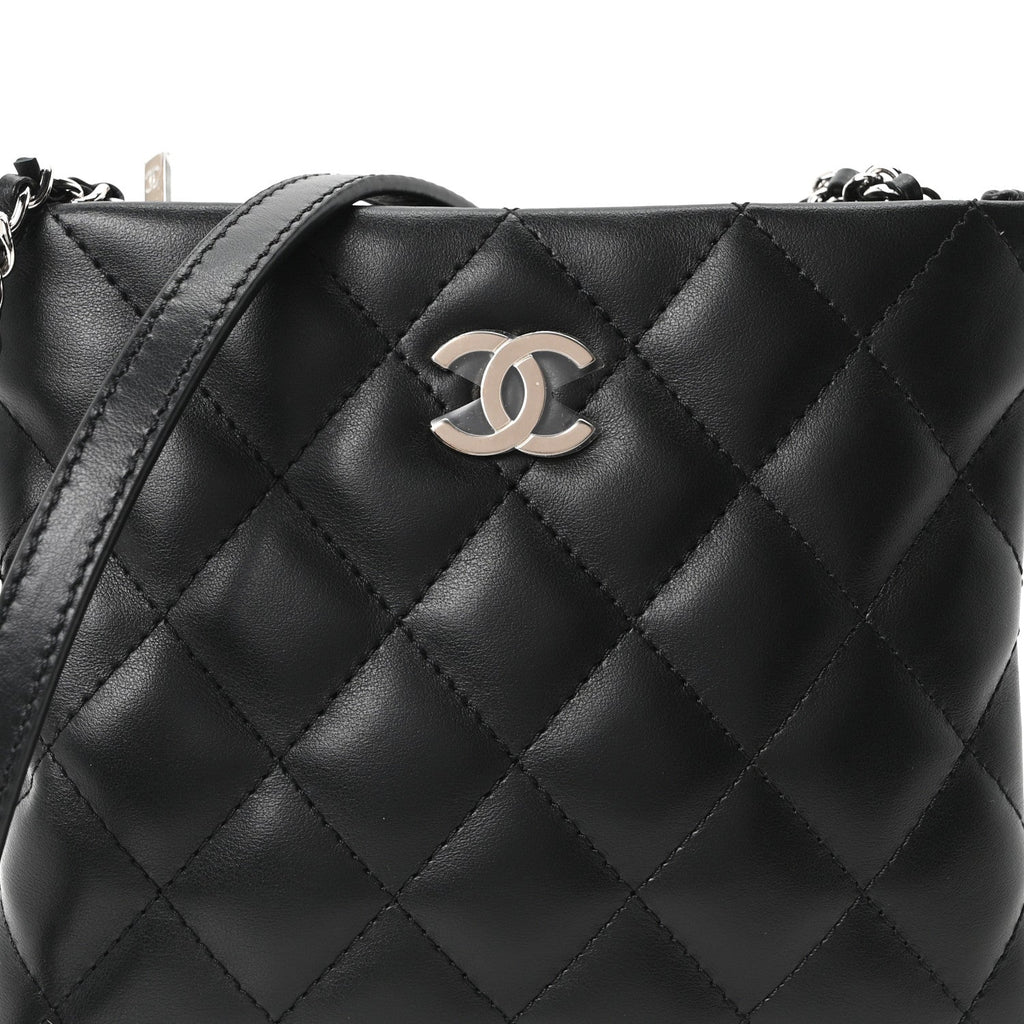 Lambskin Quilted Uniform Crossbody Bag Black