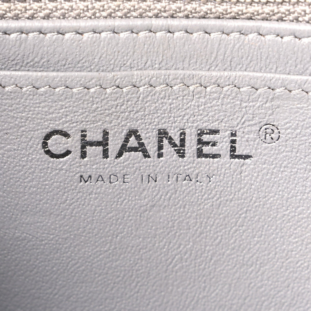 Lambskin Quilted Mini Rectangular Flap Grey