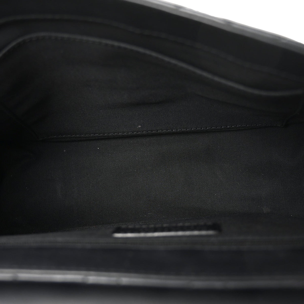 Calfskin Quilted Medium Double Chained Messenger Flap  Black