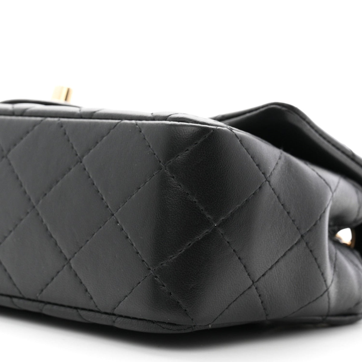 Lambskin Quilted Mini Rectangular Flap Black
