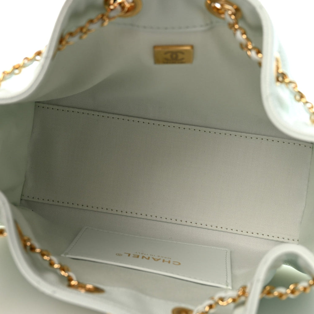 Caviar Quilted Mini Chanel 25 Handbag Light Green