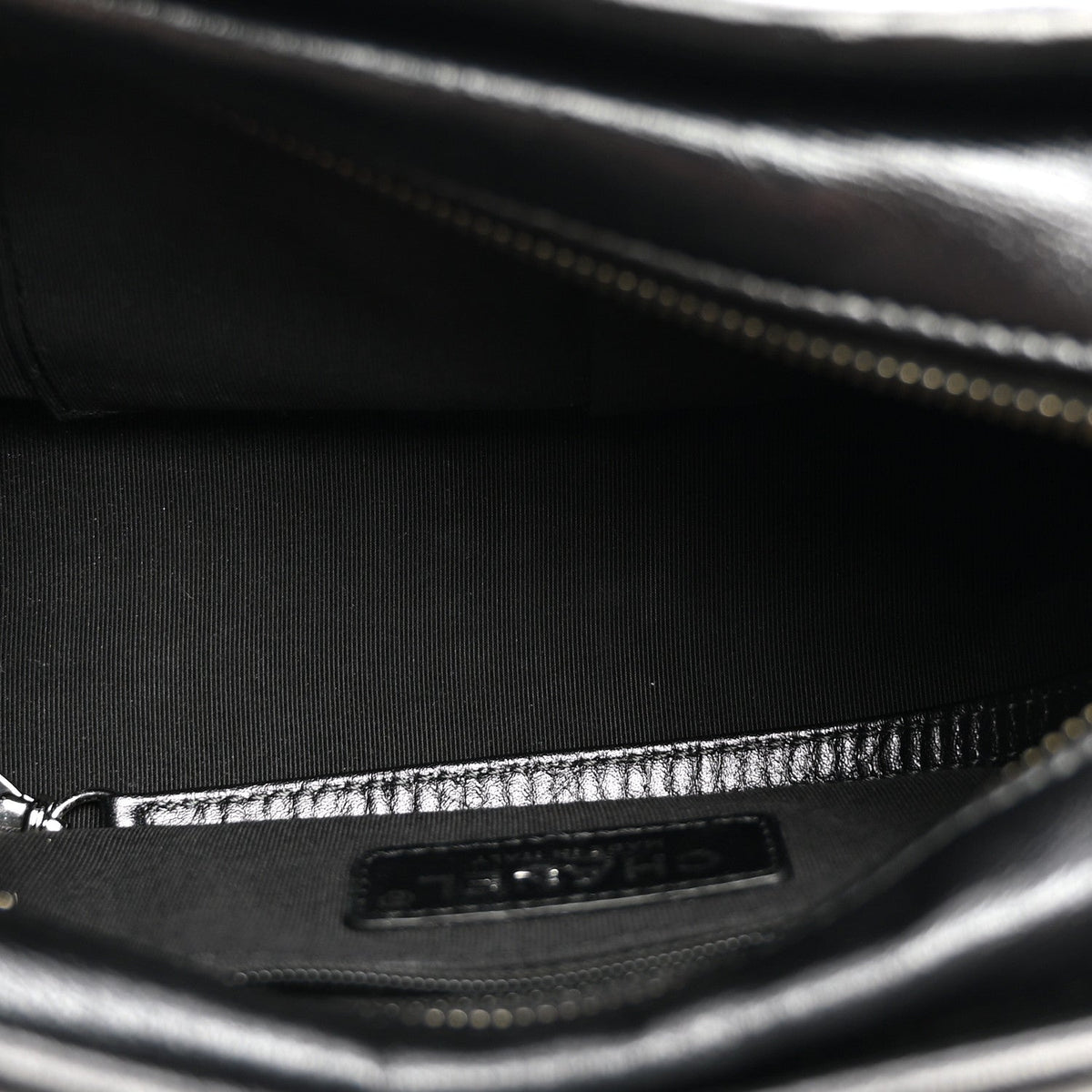 Aged Calfskin CC Quilted Small Gabrielle Hobo Black