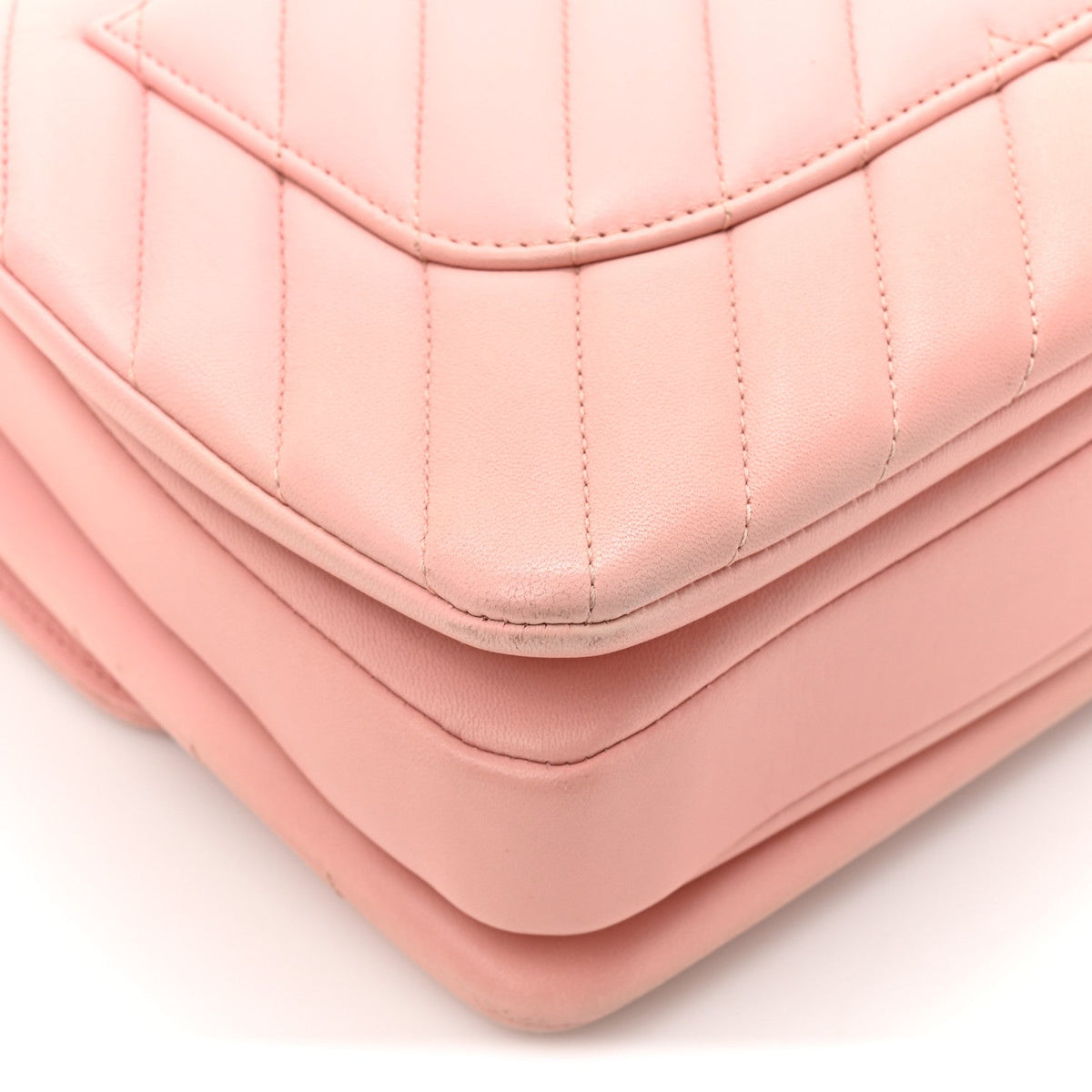 Lambskin Chevron Quilted Small Trendy CC Dual Handle Flap Bag Light Pink