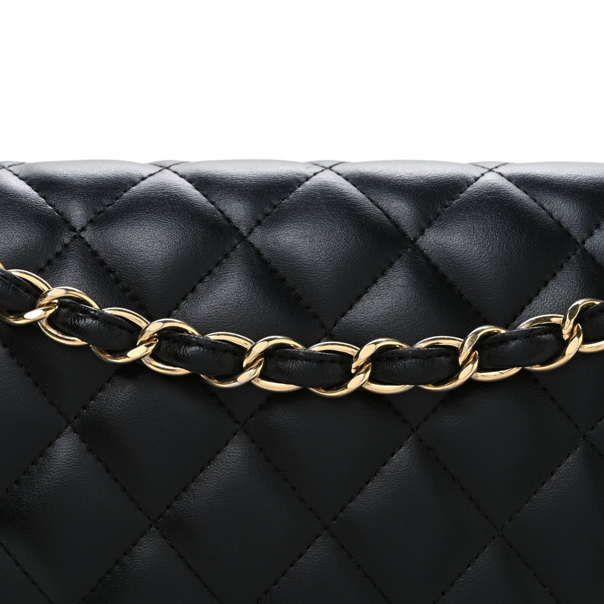 Lambskin Quilted Jumbo Double Flap Black