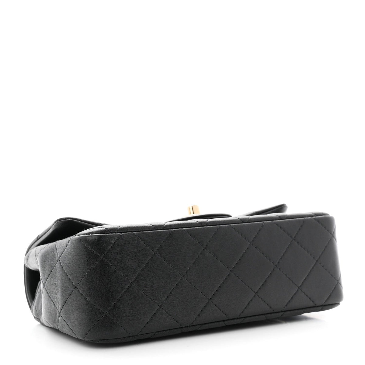 Lambskin Quilted Mini Rectangular Flap Black