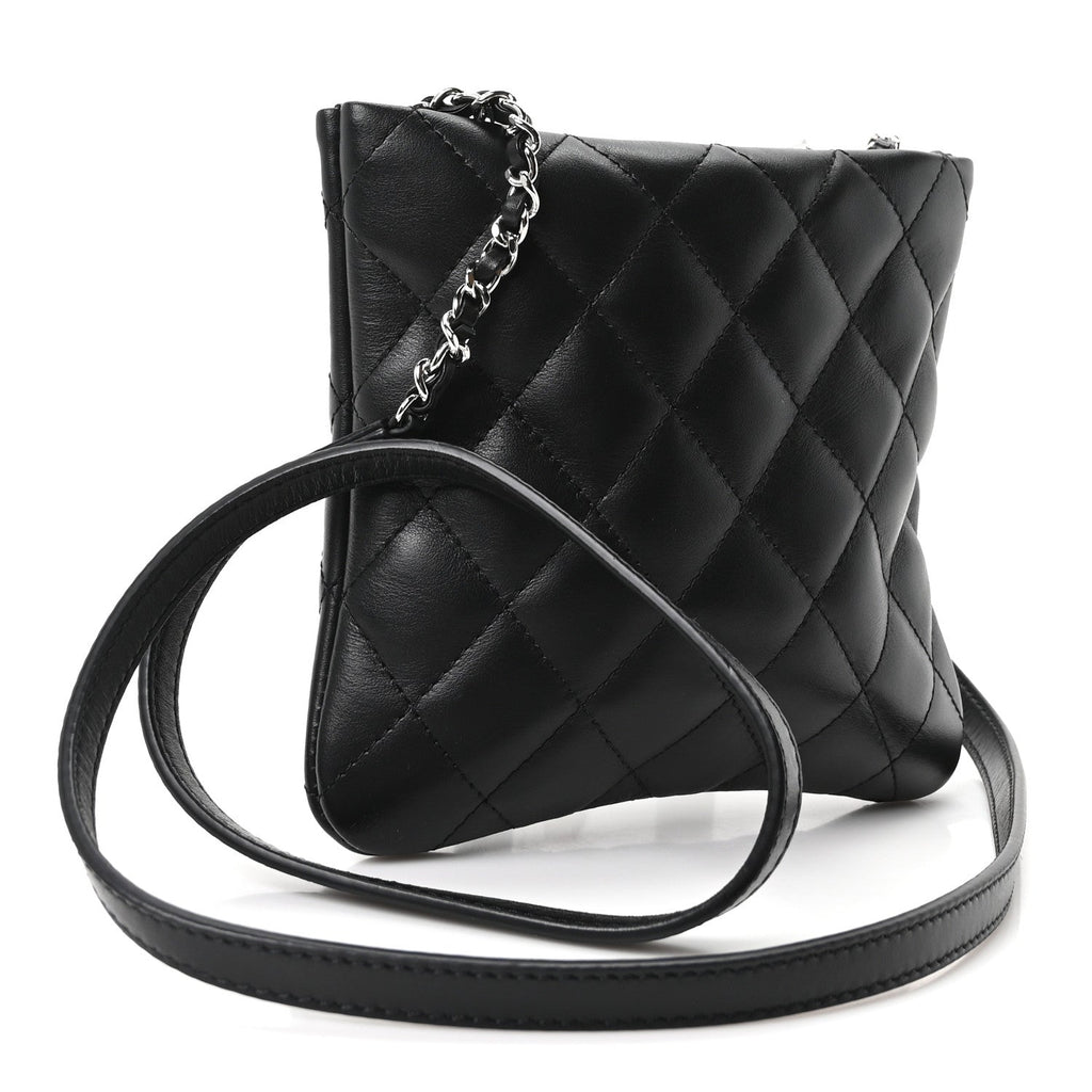 Lambskin Quilted Uniform Crossbody Bag Black