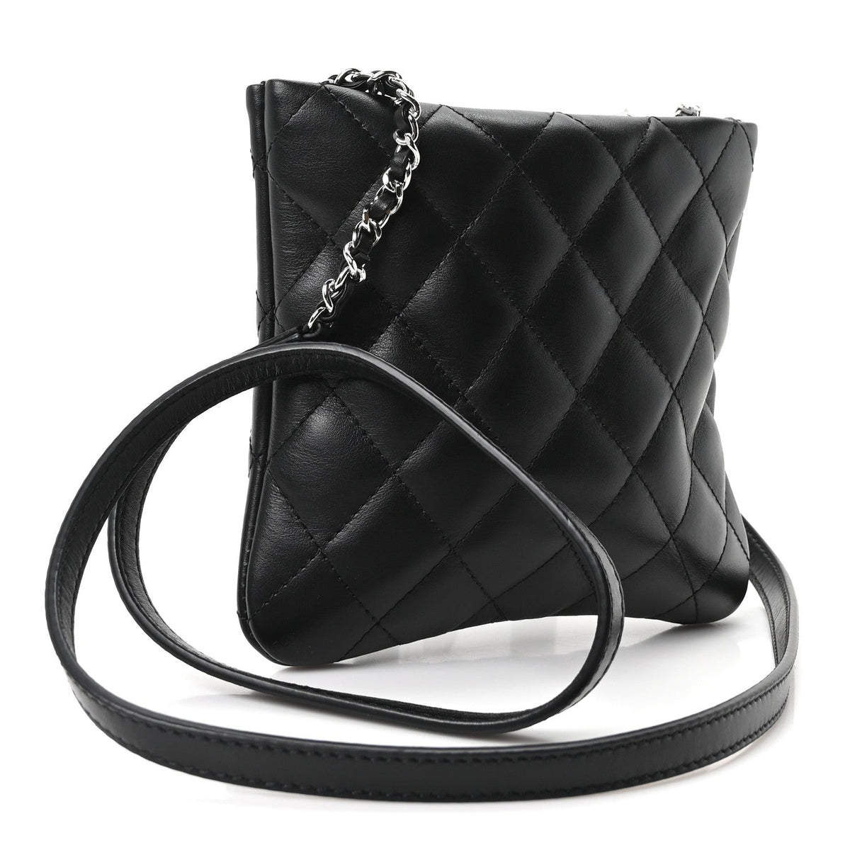 Lambskin Quilted Uniform Crossbody Bag Black