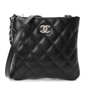 Lambskin Quilted Uniform Crossbody Bag Black