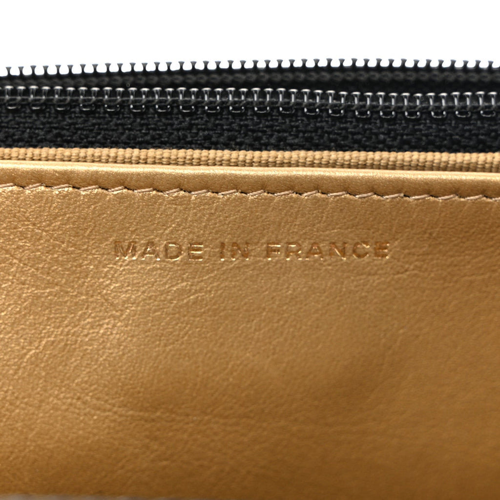 Lambskin Quilted CC Pearl Crush Wallet on Chain WOC Black