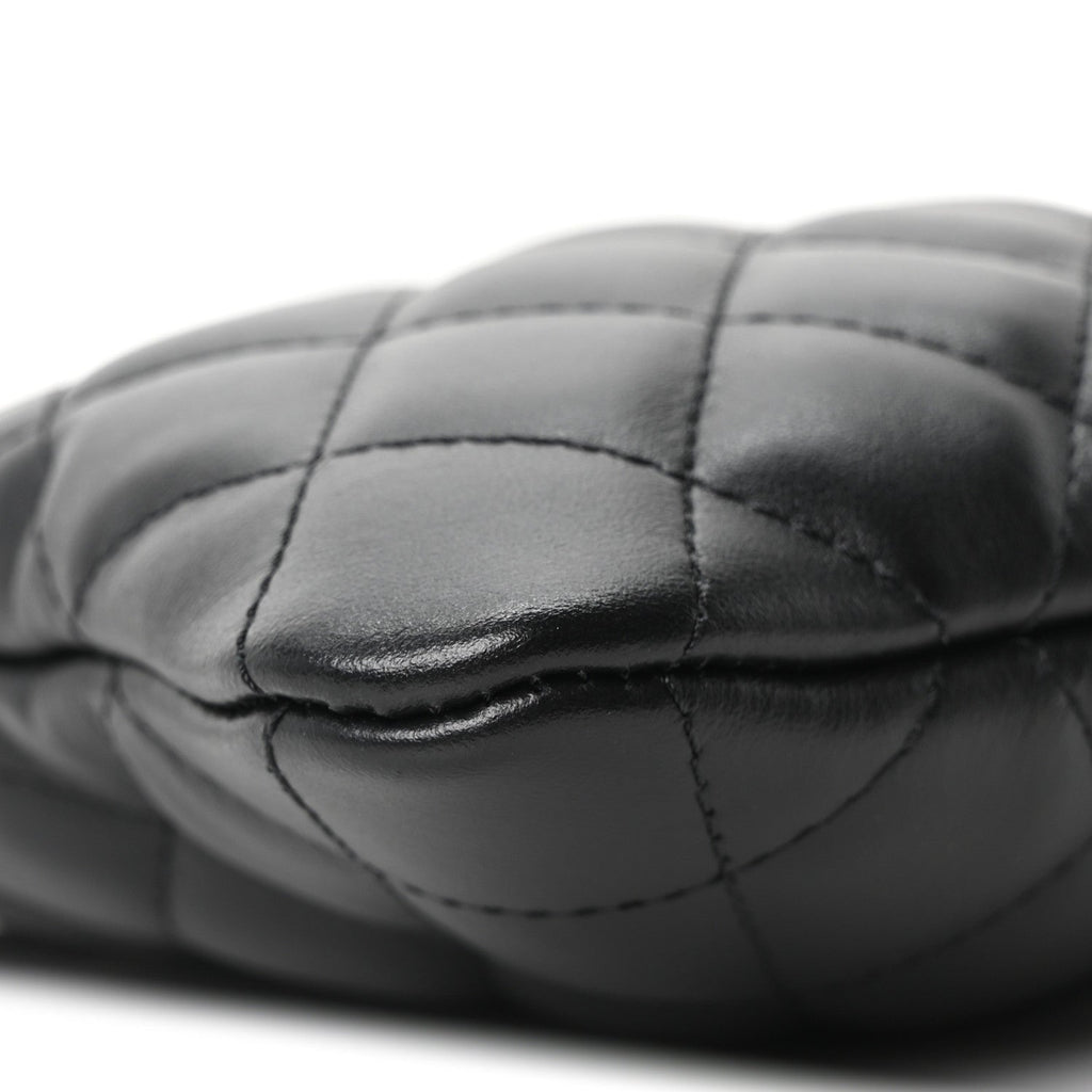 Lambskin Quilted Uniform Crossbody Bag Black