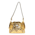 Metallic Aged Calfskin Quilted Mini Chanel 25 Handbag Gold