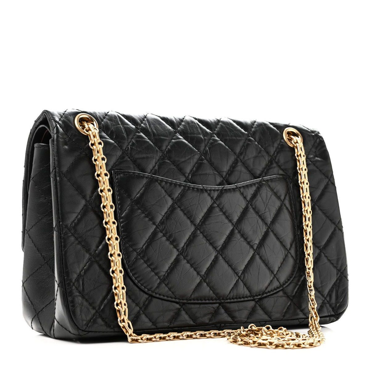 Aged Calfskin Quilted 2.55 Reissue 226 Flap Black