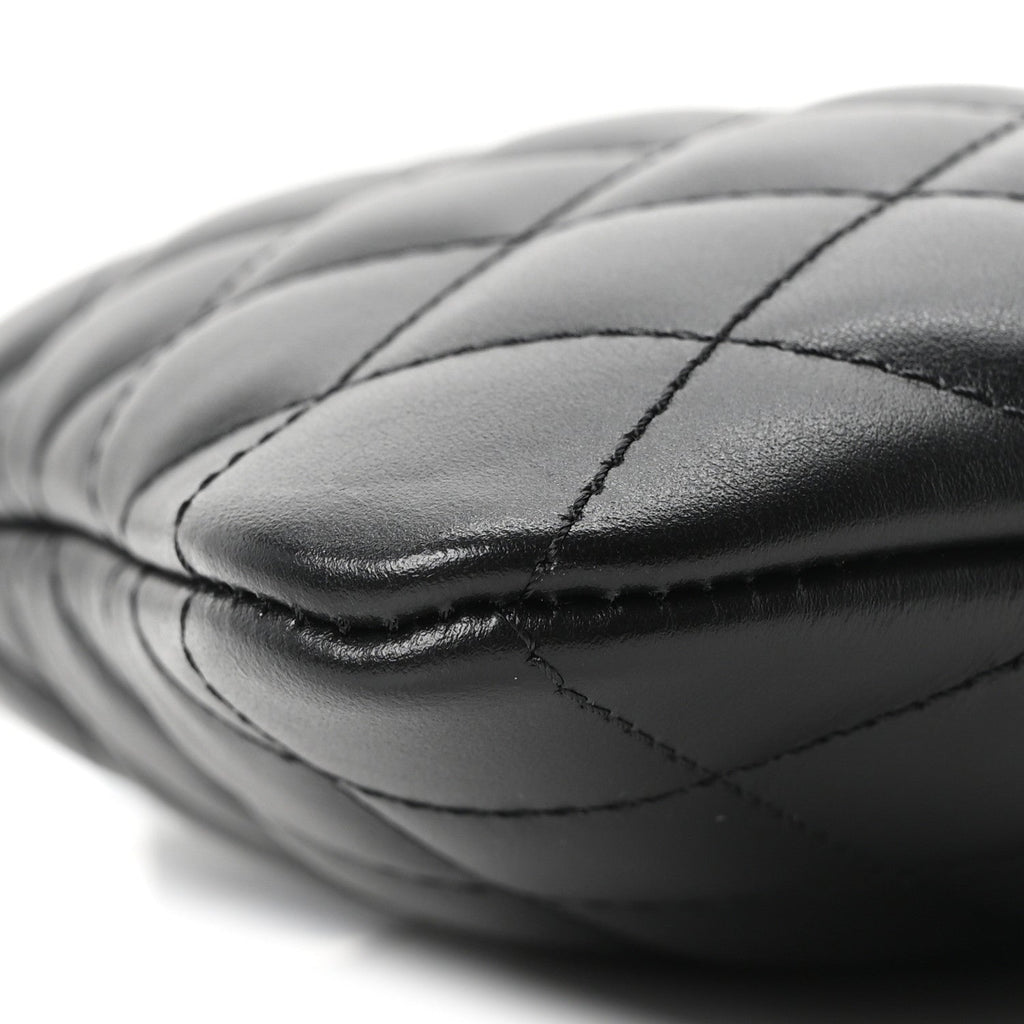 Lambskin Quilted Uniform Crossbody Bag Black