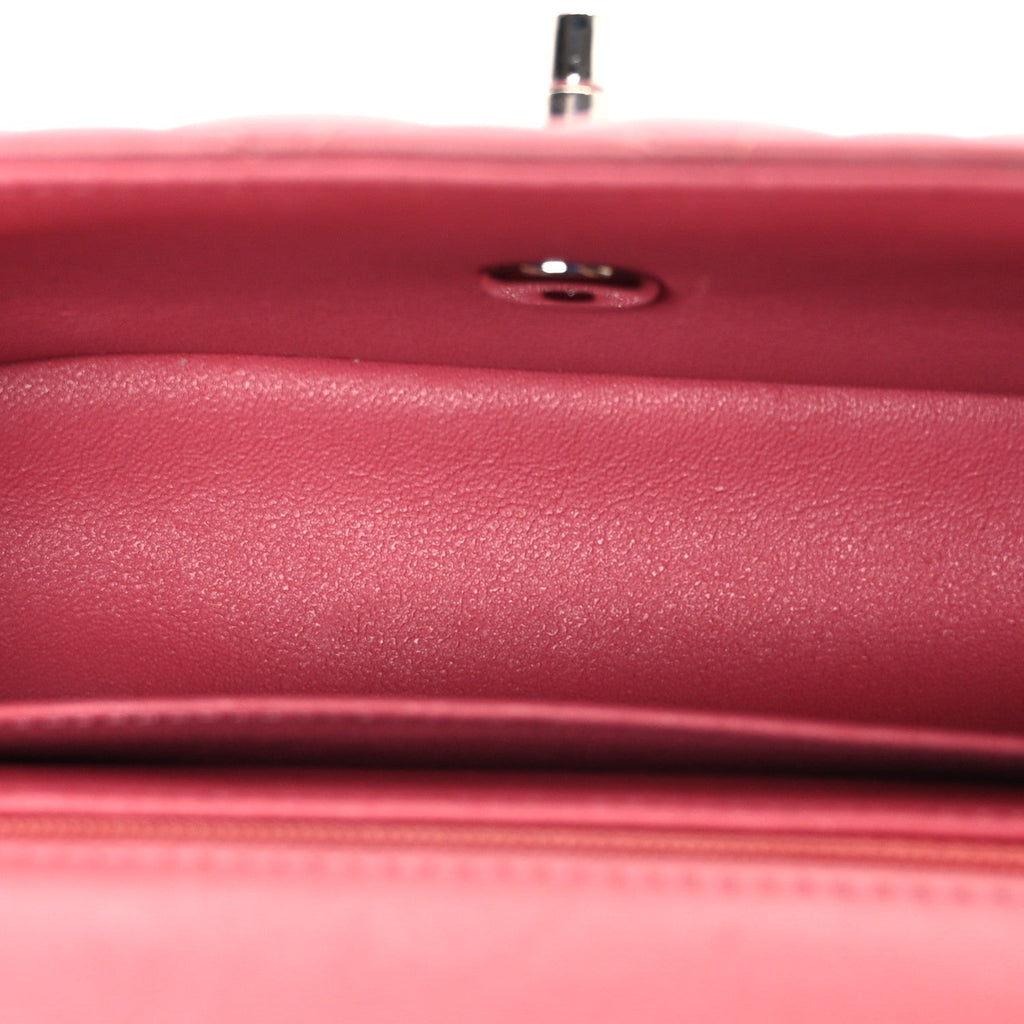 Lambskin Quilted Mini Rectangular Flap Pink