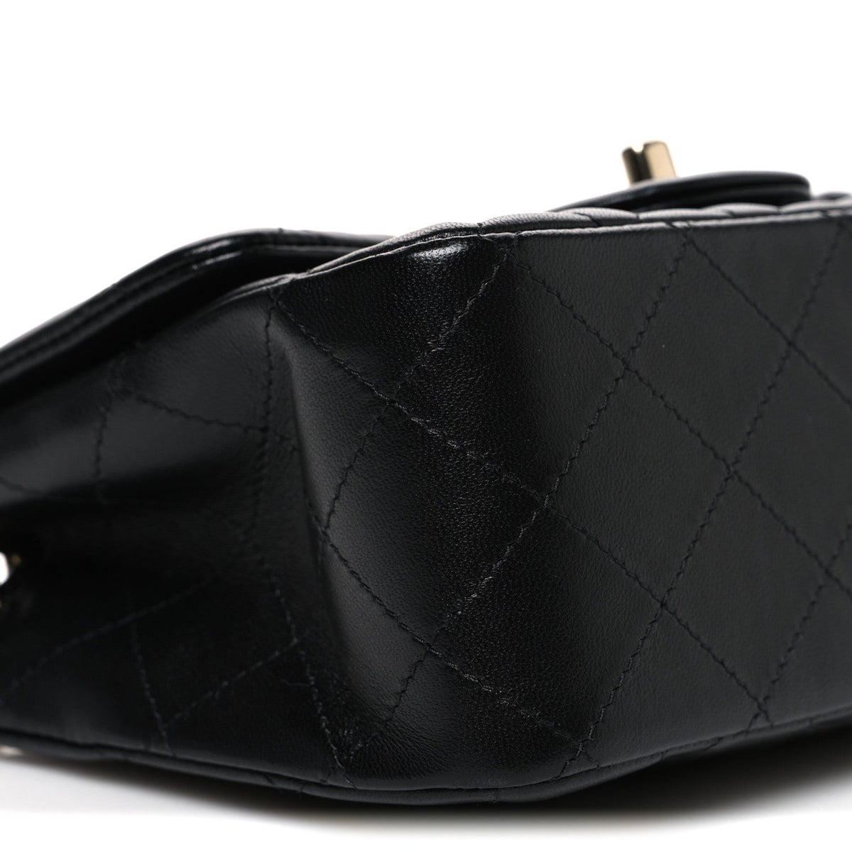 Lambskin Quilted Mini Square Flap Black