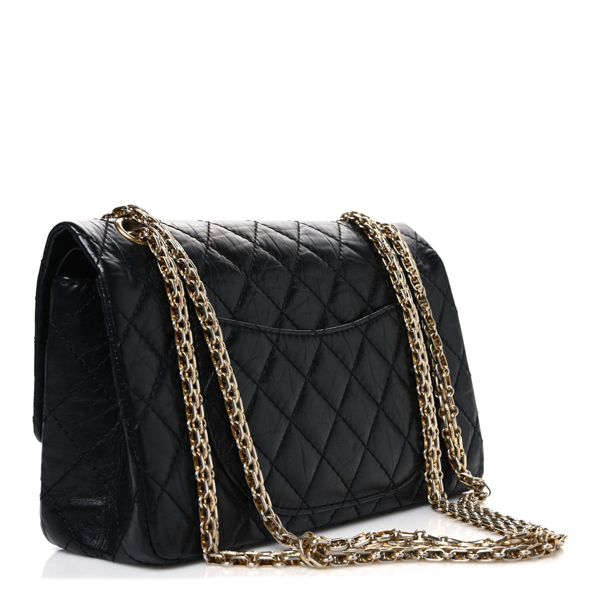 Aged Calfskin Quilted 2.55 Reissue 225 Flap Black