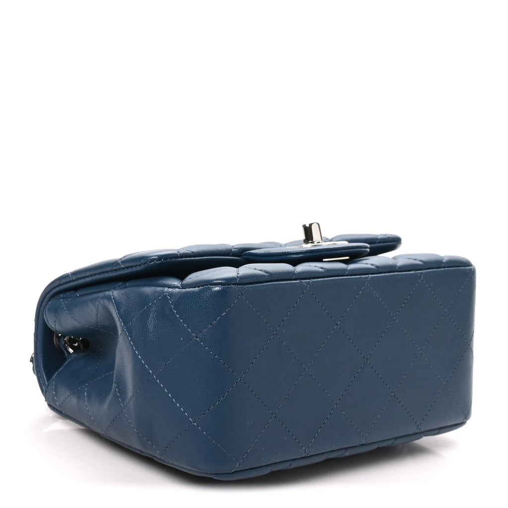 Lambskin Quilted Mini Square Flap Navy