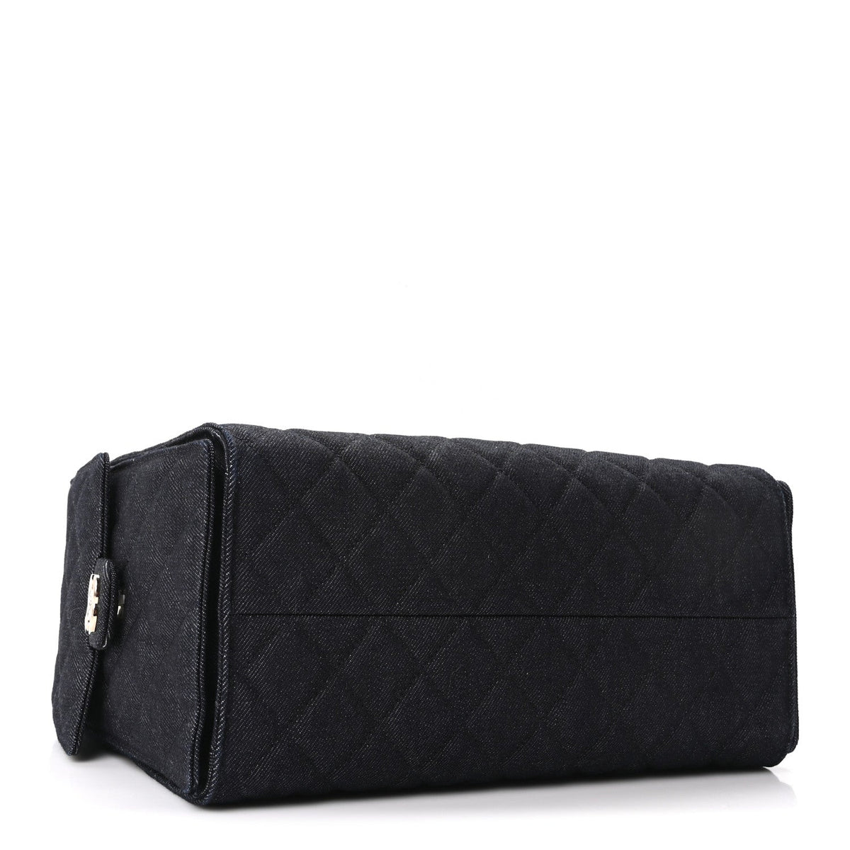 Denim Quilted Medium Chanel 25 Handbag Dark Blue