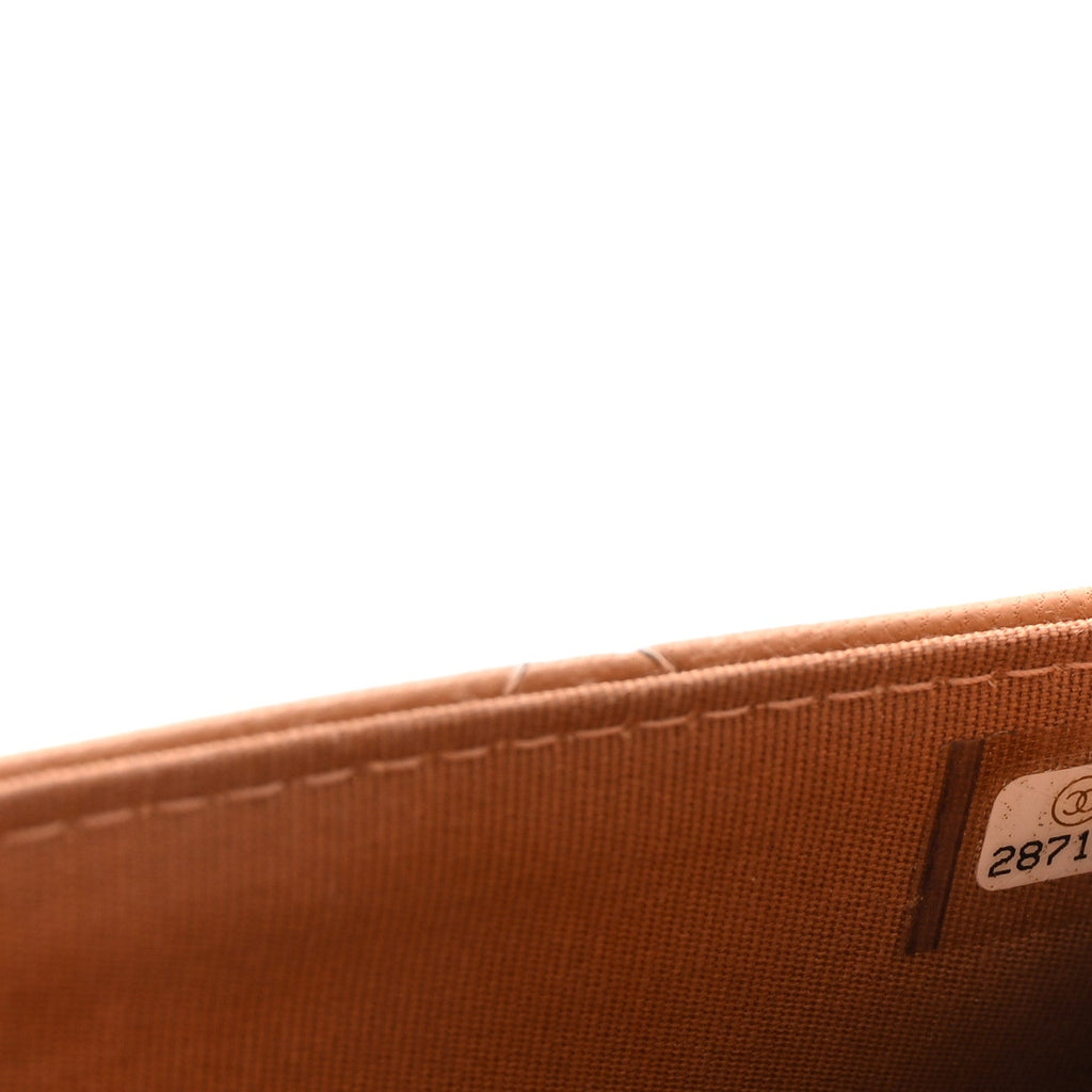 Lambskin Quilted Trendy CC Wallet On Chain WOC Beige