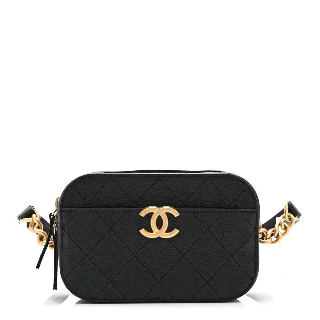 Caviar Quilted Waist Bag Black