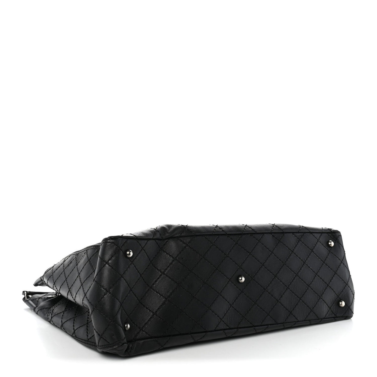 Grained Calfskin CC Pocket Tote Black