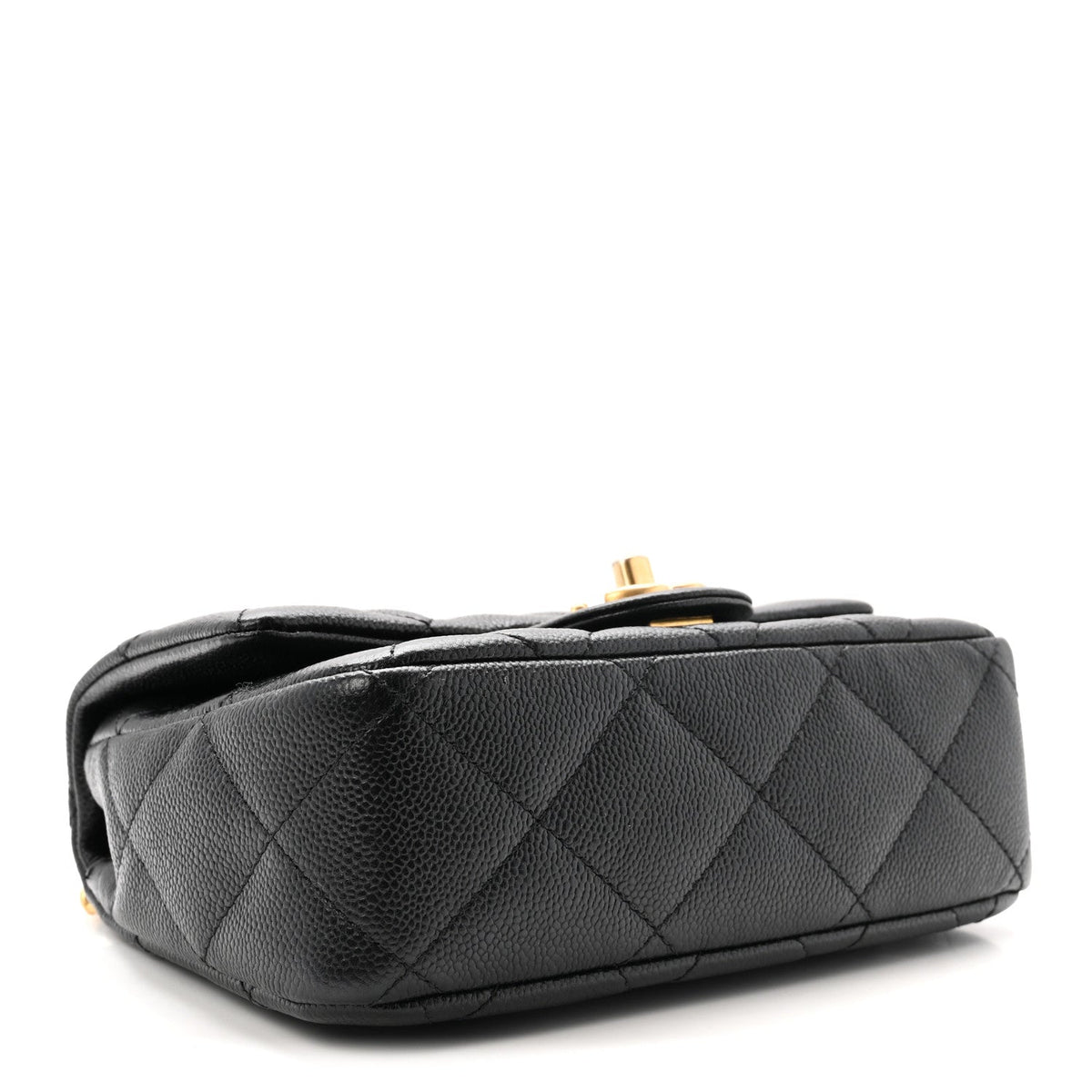 Caviar Quilted Mini Sweetheart Flap Black