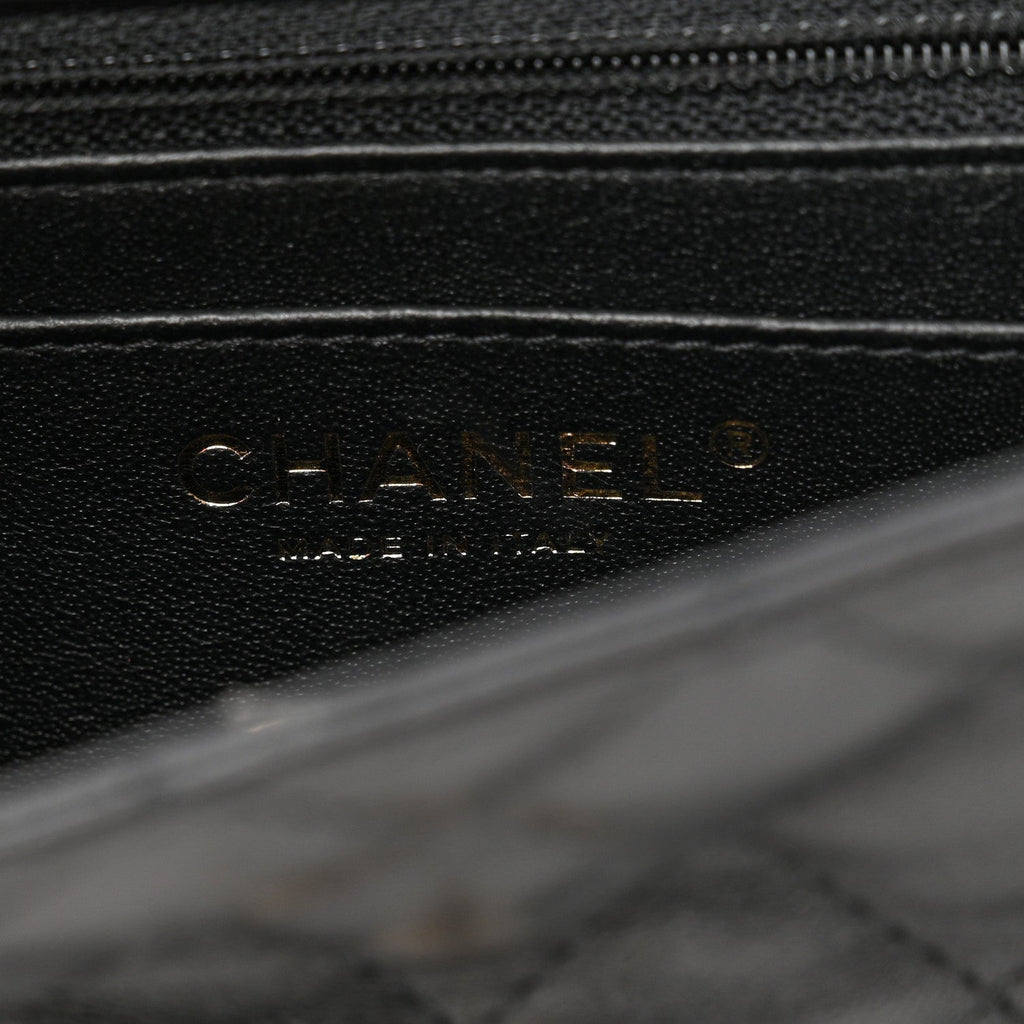 Lambskin Quilted Mini Rectangular Flap Black