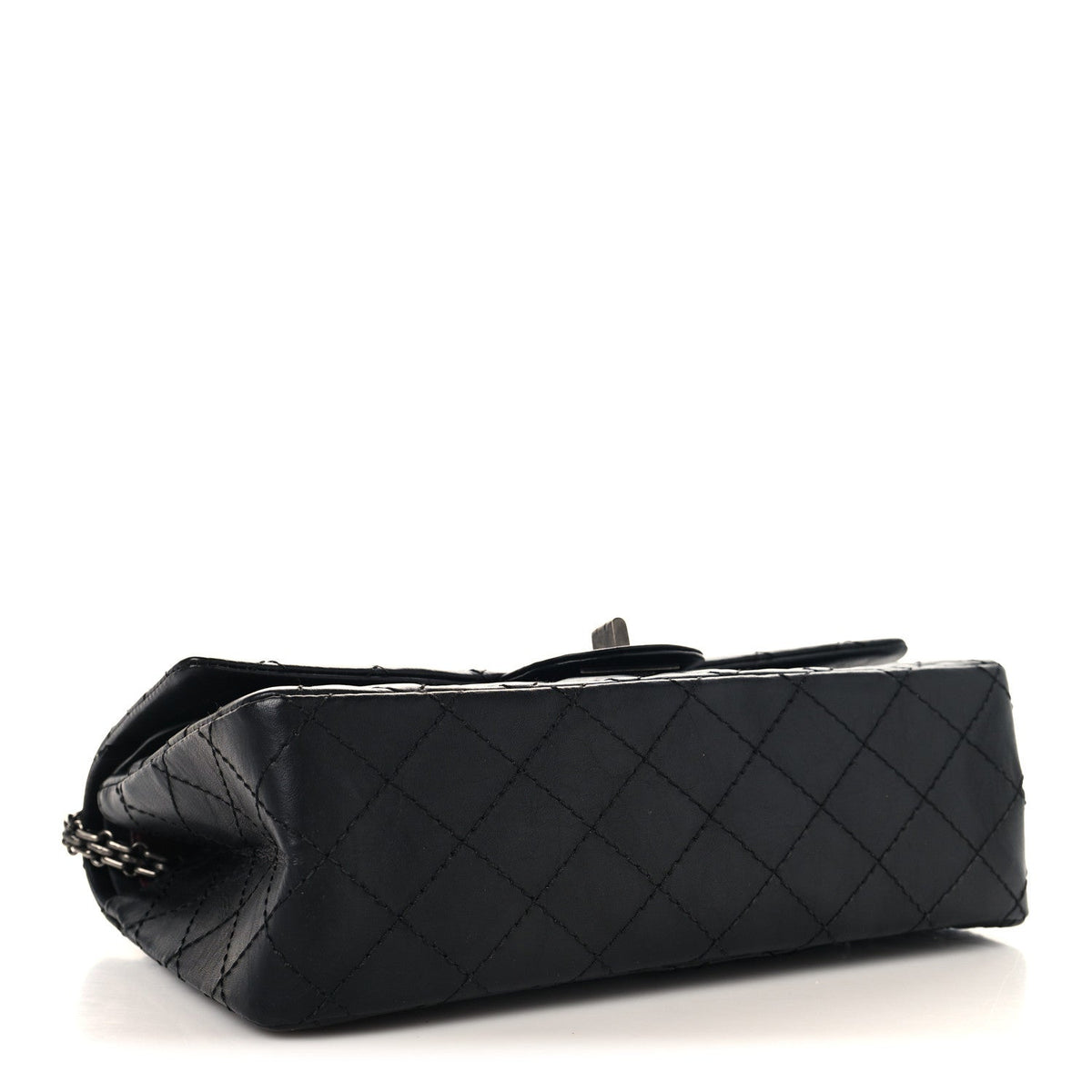 Aged Calfskin Quilted 2.55 Reissue 225 Flap Black