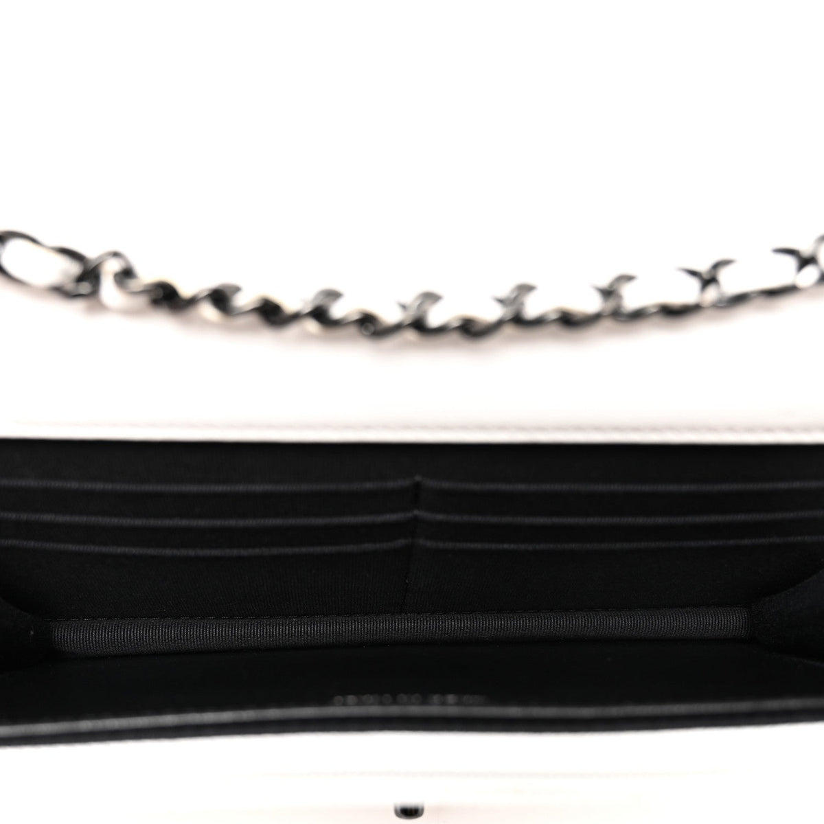Lambskin Quilted Mini Trendy CC Wallet On Chain WOC White