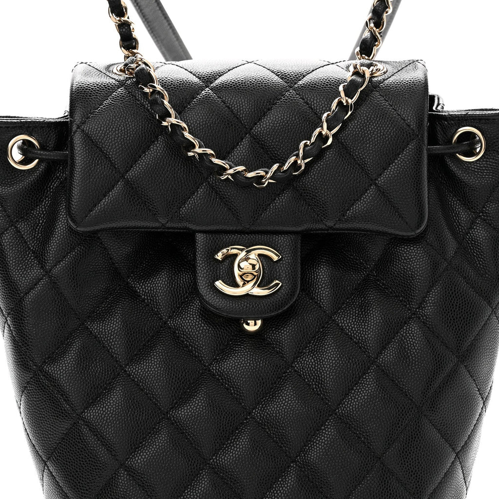 Caviar Quilted Mini Urban Spirit Backpack Black
