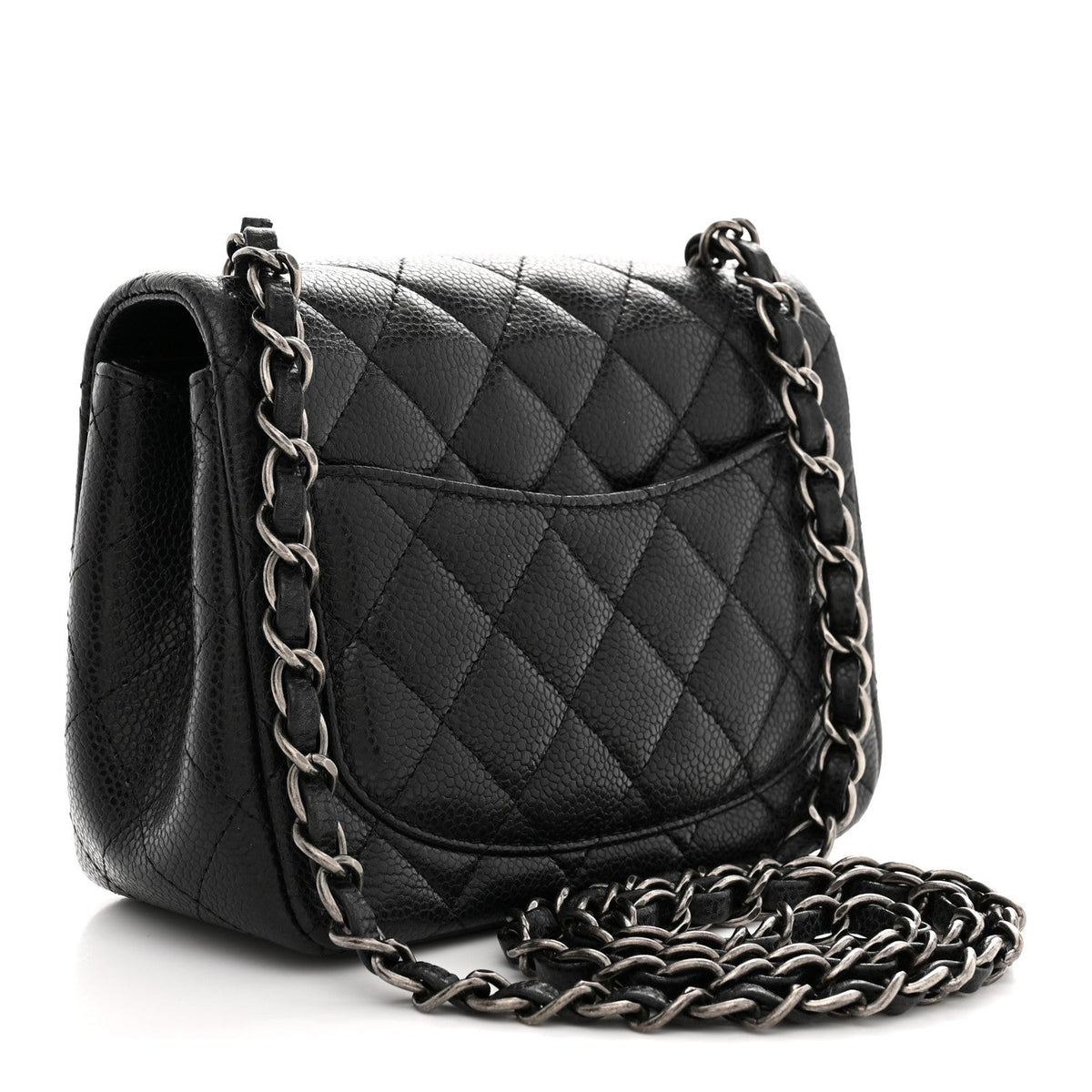 Caviar Quilted Mini Square Flap Black